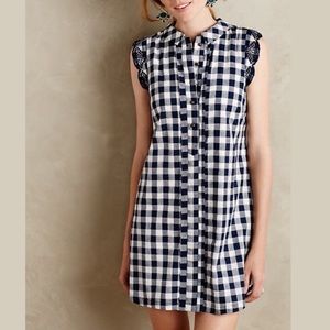 Anthropologie Blue Gingham Dress